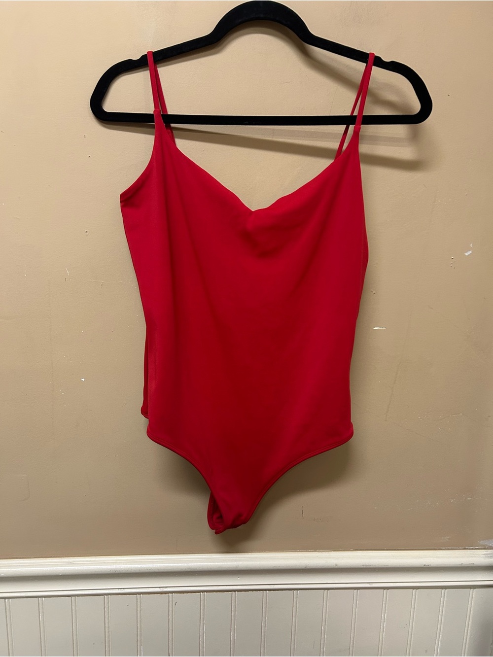 Express Body Contour Red Spaghetti Strap Tank Bodysuit Womens Medium